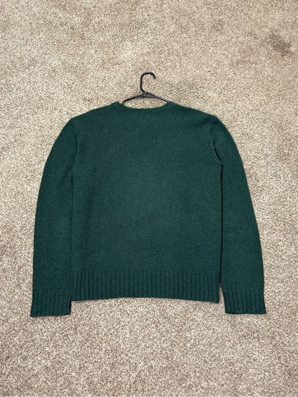 Vintage Polo Ralph Lauren Sweater Mens XL Green Pony Logo Knit Merino Wool